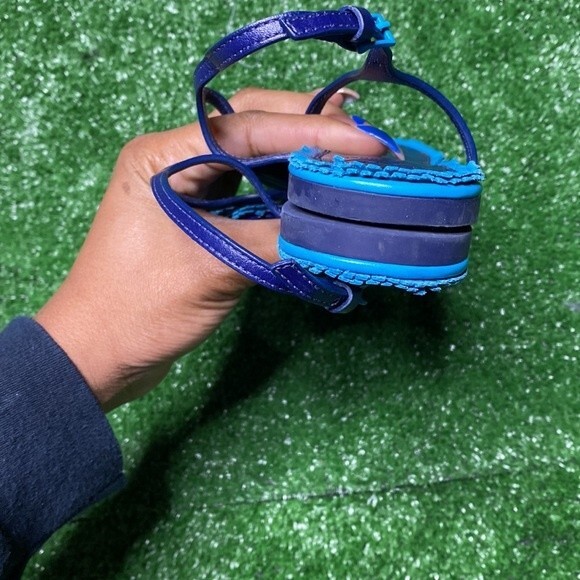 Tory Burch Miller Fringe Navy Sea Blue Thongs Sandals sz 6 - Picture 4 of 9